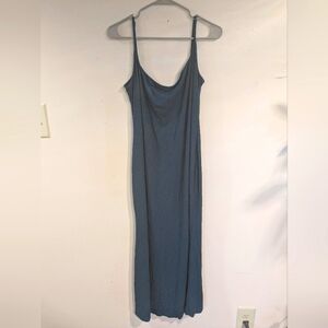 Teal ribbed stretch Slip Dress